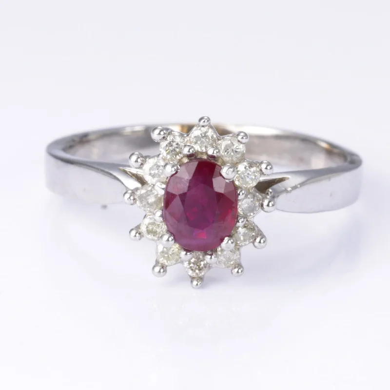 Elegant Jewelry, Exclusive Prices – Shop Now 10k White Gold Ruby and Diamond Ring | 0.40ct, 0.20ctw | Size 6 Elegant Jewelry, Exclusive Prices – Shop Now 10k White Gold Ruby and Diamond Ring | 0.40ct, 0.20ctw | Size 6