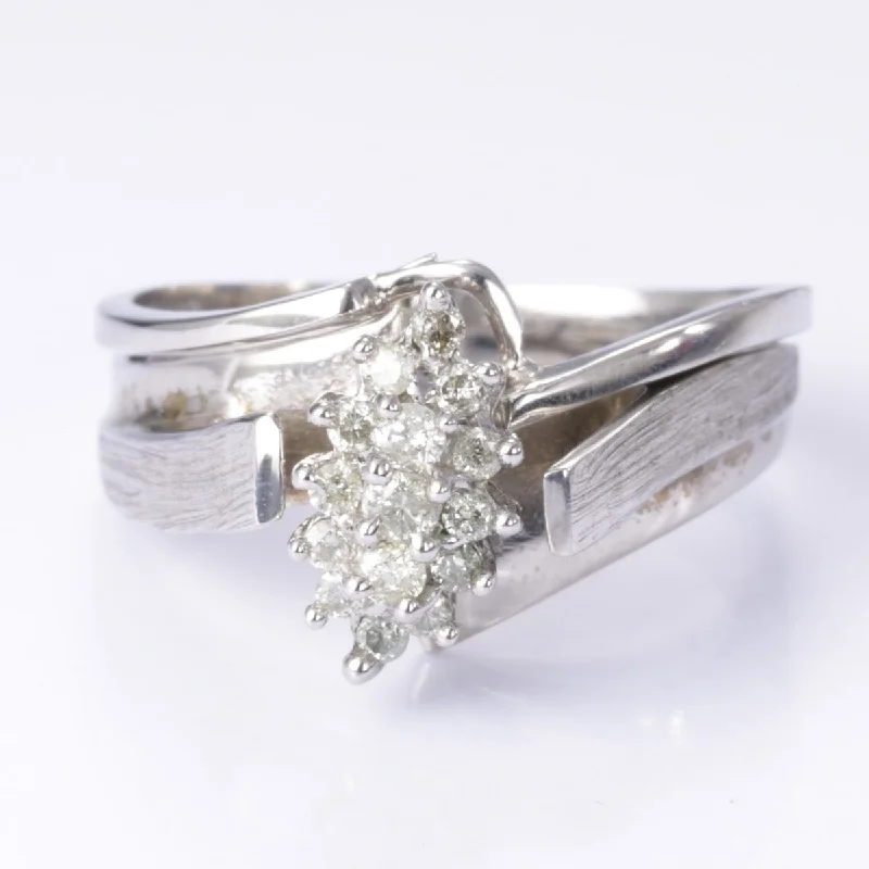 Grab Your Favorite Jewelry At The Lowest Prices 14k White Gold Diamond Cluster Ring Set | 0.25ctw | Size 6.25 Grab Your Favorite Jewelry At The Lowest Prices 14k White Gold Diamond Cluster Ring Set | 0.25ctw | Size 6.25