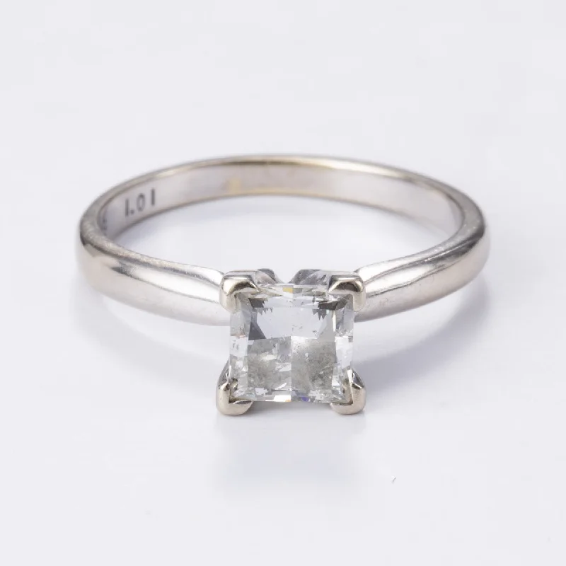 Trendy Minimalist Jewelry For Everyday Wear 14k White Gold Diamond Ring | 1.01ct | Sz 4.75 Trendy Minimalist Jewelry For Everyday Wear 14k White Gold Diamond Ring | 1.01ct | Sz 4.75