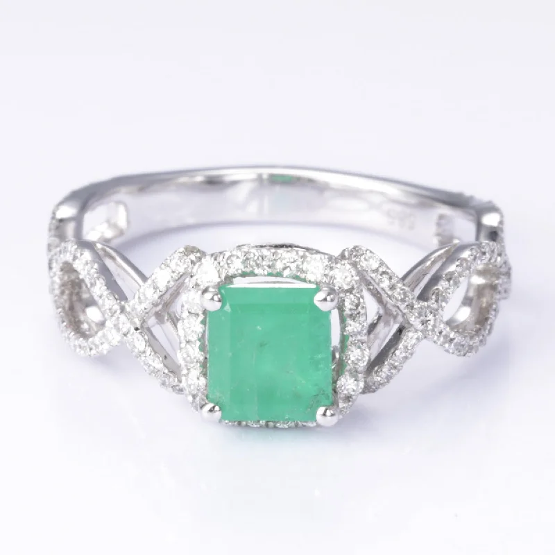 Fashion-Forward Jewelry At Incredible Prices 14k White Gold Emerald and Diamond Ring | 0.82ct, 0.51ctw | SZ 6.75 Fashion-Forward Jewelry At Incredible Prices 14k White Gold Emerald and Diamond Ring | 0.82ct, 0.51ctw | SZ 6.75