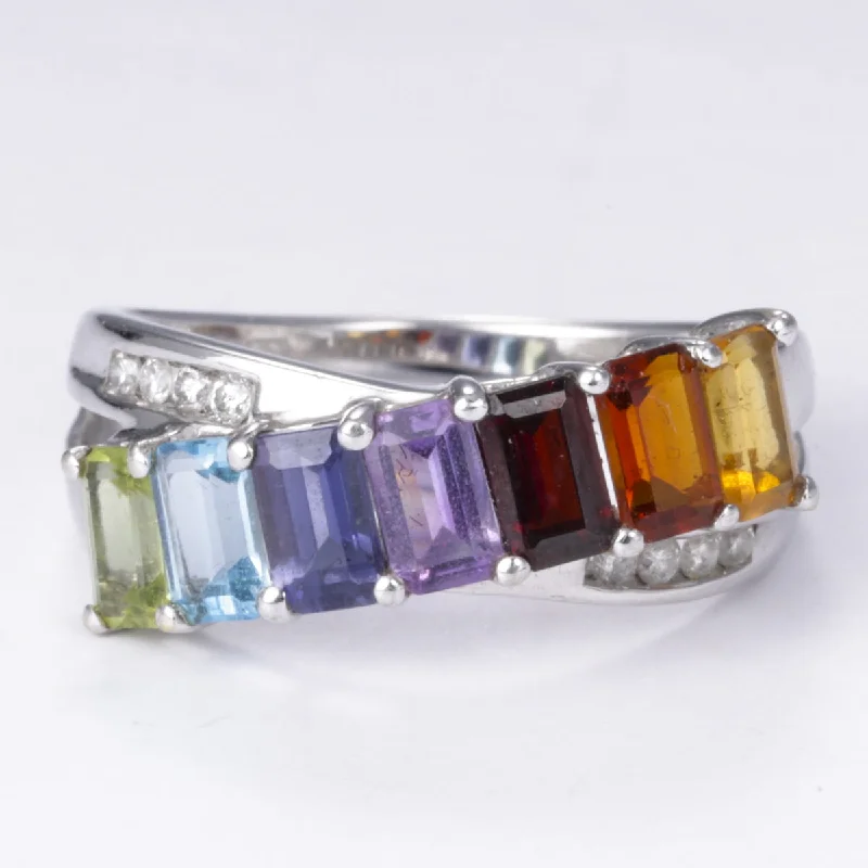 Buy More, Save More On Stunning Jewelry Pieces 14k Multi Gem Stone and Diamond Ring | 0.12ctw | SZ 7 Buy More, Save More On Stunning Jewelry Pieces 14k Multi Gem Stone and Diamond Ring | 0.12ctw | SZ 7