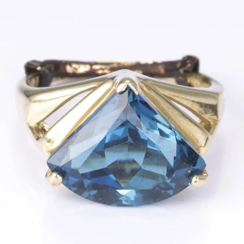 Grab Your Favorite Jewelry At The Lowest Prices 14k Yellow Gold Blue Topaz Ring | 11.50x14.80x7.10mm | Size 7.25 Grab Your Favorite Jewelry At The Lowest Prices 14k Yellow Gold Blue Topaz Ring | 11.50x14.80x7.10mm | Size 7.25