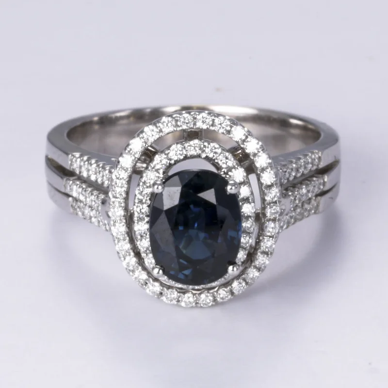 Buy More, Save More – Special Jewelry Discounts 18k White Gold Blue Sapphire and Diamond Ring |1.50ct, 0.40ctw | Sz 7.25 Buy More, Save More – Special Jewelry Discounts 18k White Gold Blue Sapphire and Diamond Ring |1.50ct, 0.40ctw | Sz 7.25