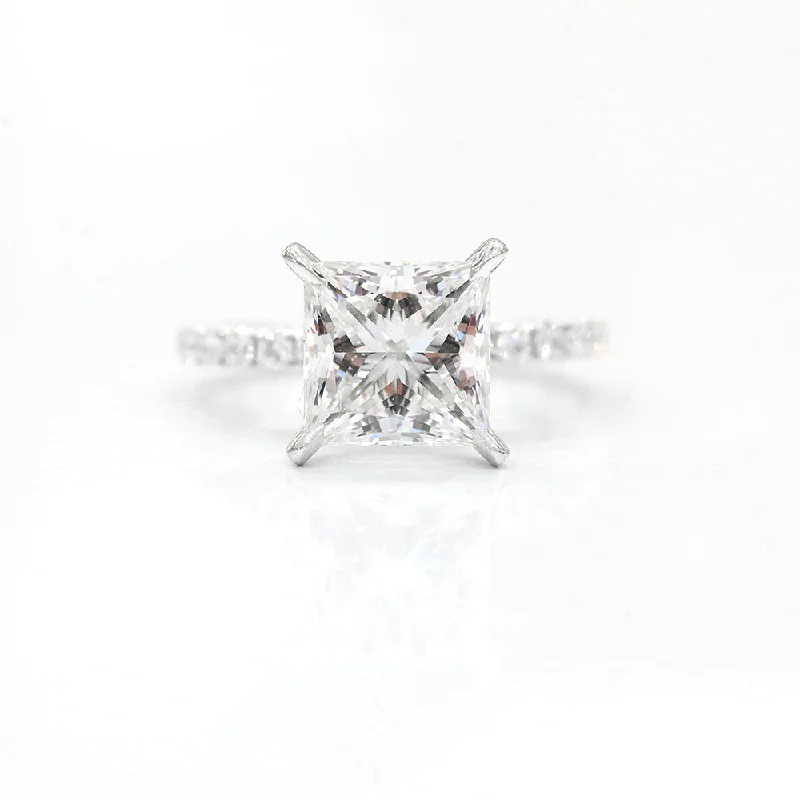 High-End Sparkle, Low-End Prices – Shop Now 4.08 Princess Lab Diamond Engagement Ring
