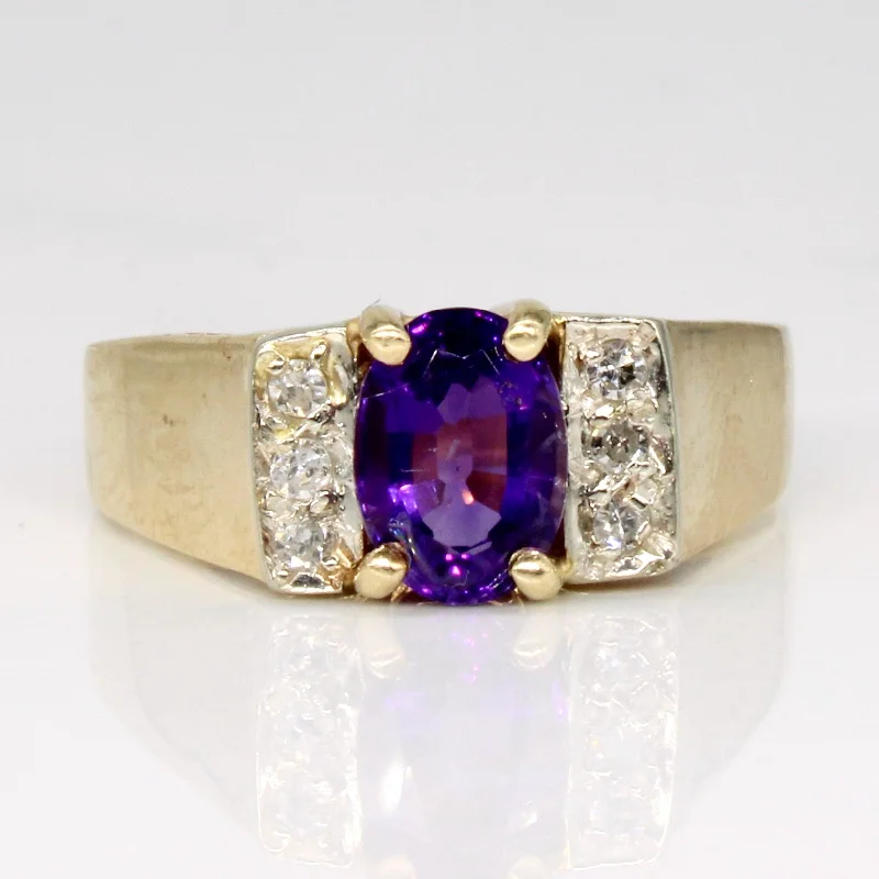 Timeless Elegance, Temporary Discounts – Act Fast Amethyst & Diamond Cocktail Ring | 0.70ct, 0.06ctw | SZ 6.25 | Timeless Elegance, Temporary Discounts – Act Fast Amethyst & Diamond Cocktail Ring | 0.70ct, 0.06ctw | SZ 6.25 |
