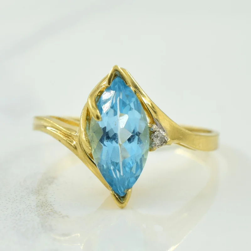 Jewelry Clearance Event – Last Chance For Stunning Deals Blue Topaz & Diamond Bypass Ring | 1.00ct, 0.005ct | SZ 5.5 | Jewelry Clearance Event – Last Chance For Stunning Deals Blue Topaz & Diamond Bypass Ring | 1.00ct, 0.005ct | SZ 5.5 |
