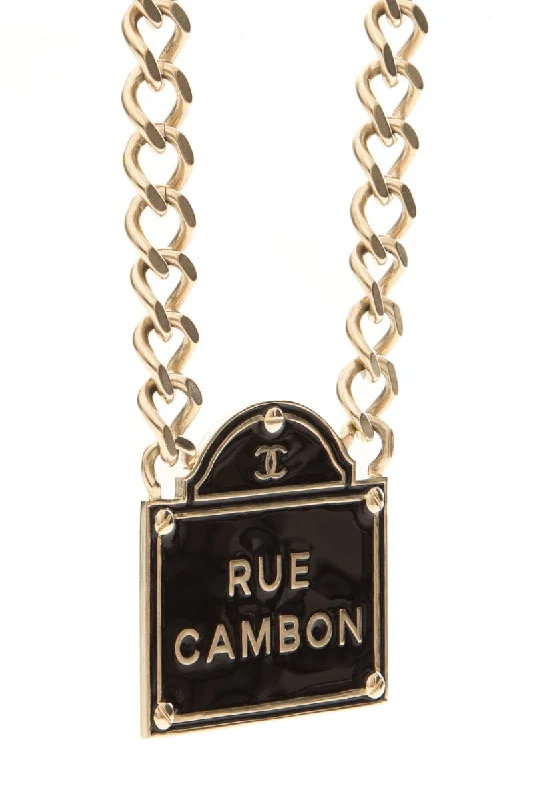 Sparkle For Less – Shop Jewelry Deals Now Chanel 2015 Black and Gold Name Plate Rue Cambon Necklace Sparkle For Less – Shop Jewelry Deals Now Chanel 2015 Black and Gold Name Plate Rue Cambon Necklace