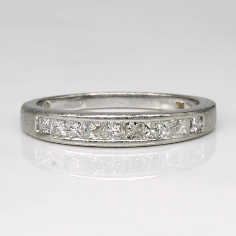 Get Your Favorite Jewelry At The Best Price Platinum Channel Set Princess Cut Diamond Semi-Eternity Band | 0.50ctw | SZ 6.75 | Get Your Favorite Jewelry At The Best Price Platinum Channel Set Princess Cut Diamond Semi-Eternity Band | 0.50ctw | SZ 6.75 |