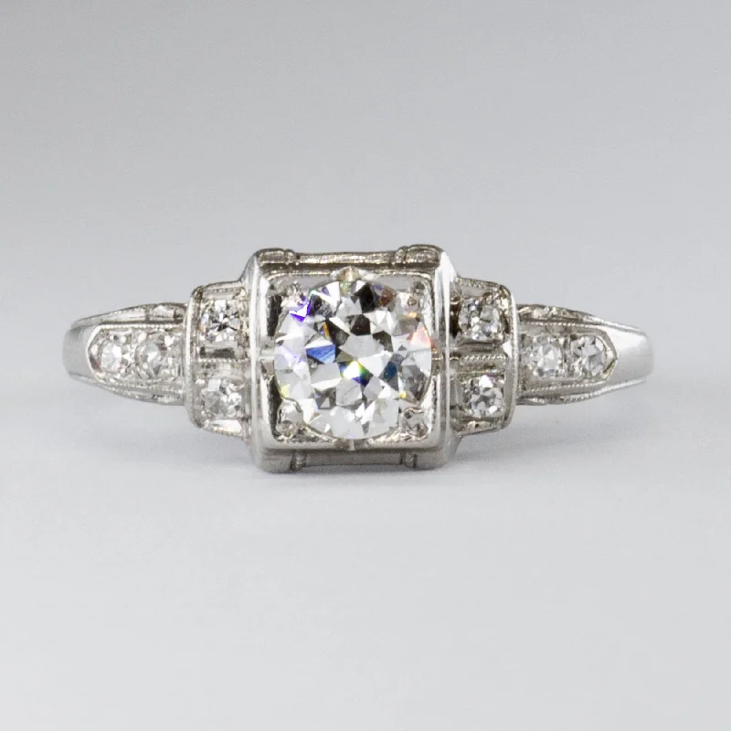 Grab Your Dream Jewelry At The Lowest Prices Art Deco Platinum Transitional Cut Diamond Ring | 0.35ct | SZ 4.5 | Grab Your Dream Jewelry At The Lowest Prices Art Deco Platinum Transitional Cut Diamond Ring | 0.35ct | SZ 4.5 |