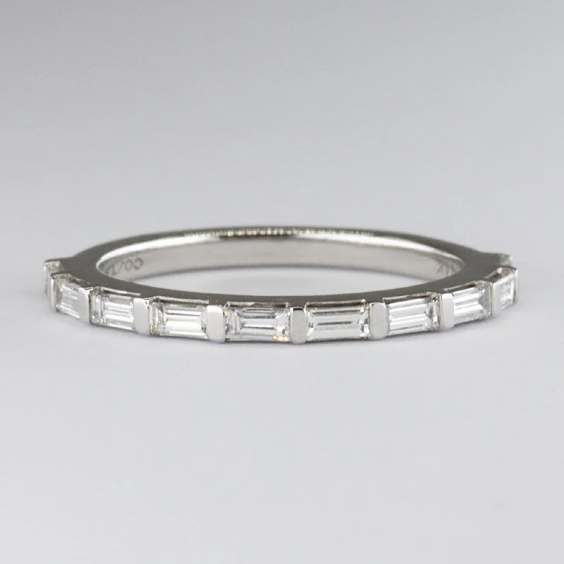 Huge Savings On Timeless Jewelry Collections 14k White Gold Baguette Semi Eternity Band | Sz 6 | 0.50 ctw Huge Savings On Timeless Jewelry Collections 14k White Gold Baguette Semi Eternity Band | Sz 6 | 0.50 ctw