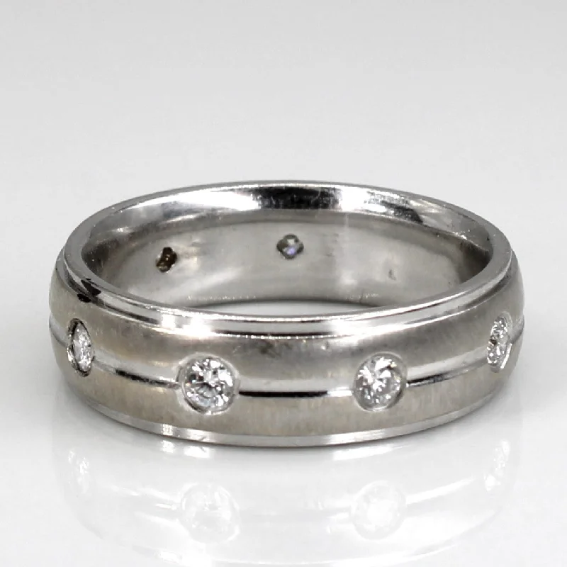 Versatile Layering Jewelry For Effortless Chic Diamond Flush Set White 14k Gold Band | 0.2 ctw | SZ 8.25 | Versatile Layering Jewelry For Effortless Chic Diamond Flush Set White 14k Gold Band | 0.2 ctw | SZ 8.25 |