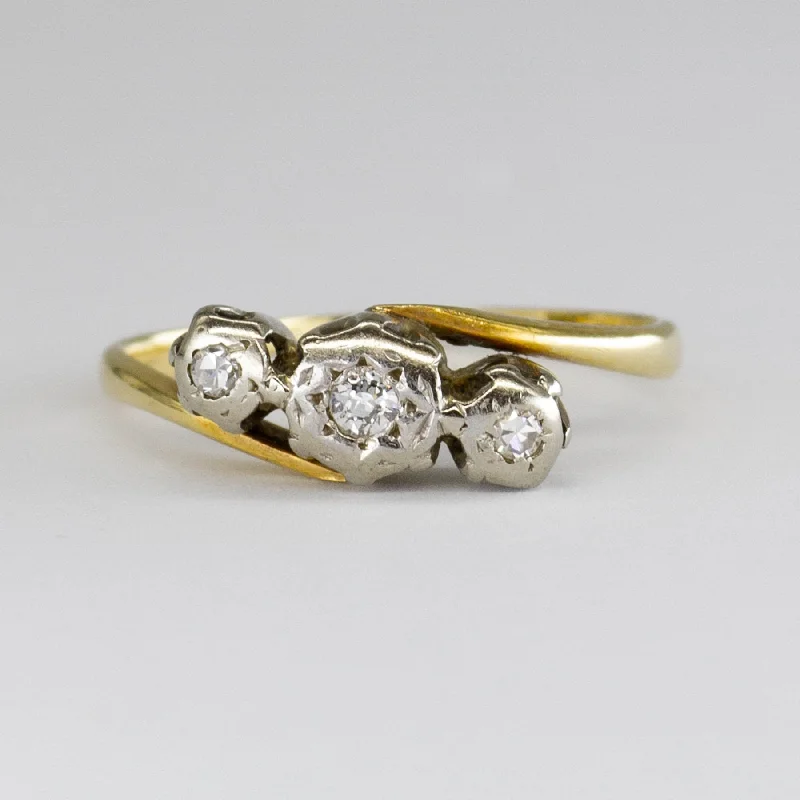 Stunning Jewelry At Even More Stunning Prices Edwardian Old European Three Stone Diamond 18k Ring | 0.06ctw | SZ 4 |
