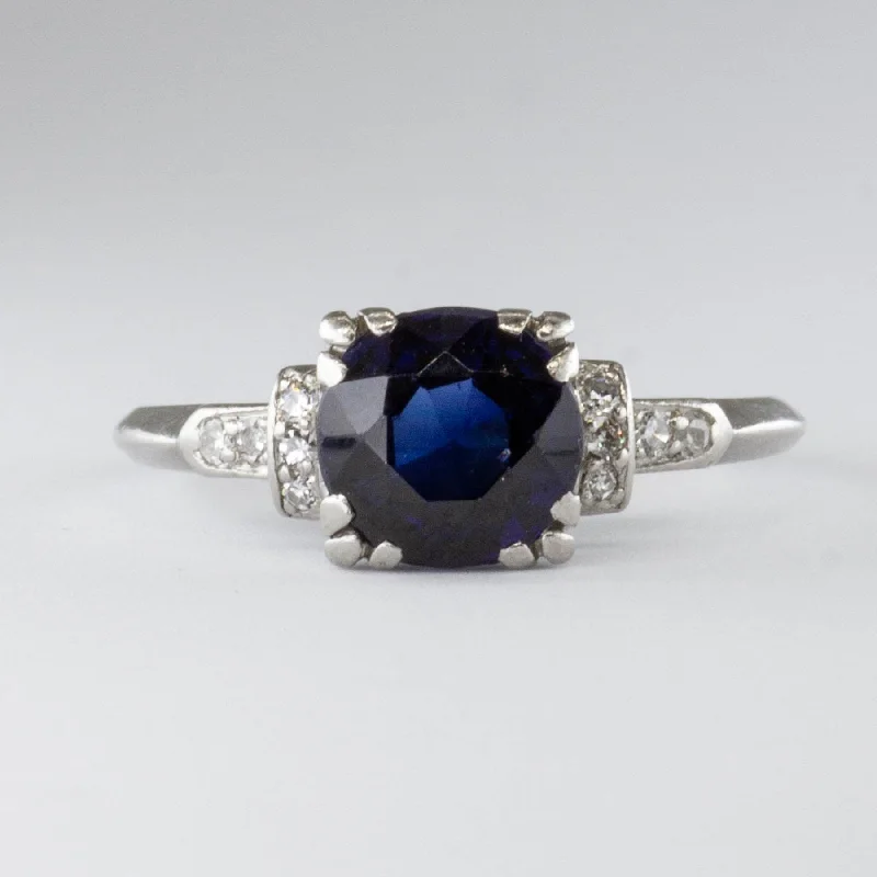 Limited-Time Offer On Premium Jewelry Collections Art Deco Platinum Synthetic Sapphire Ring | 1.70ct | SZ 5.5 | Limited-Time Offer On Premium Jewelry Collections Art Deco Platinum Synthetic Sapphire Ring | 1.70ct | SZ 5.5 |