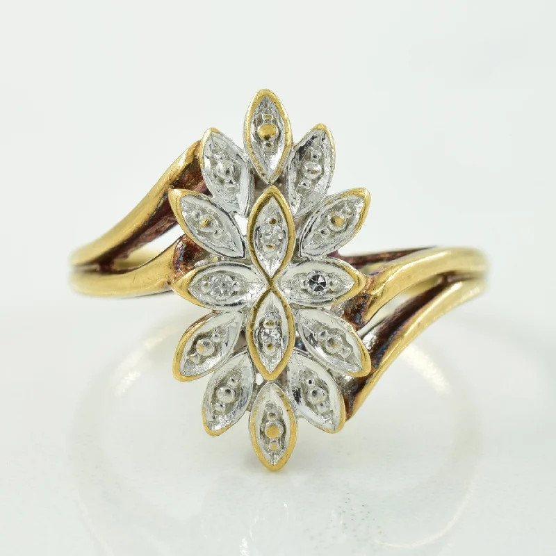 Bold And Beautiful Jewelry Now At Irresistible Prices Diamond Floral Bypass Ring | 0.02ctw | SZ 6 | Bold And Beautiful Jewelry Now At Irresistible Prices Diamond Floral Bypass Ring | 0.02ctw | SZ 6 |