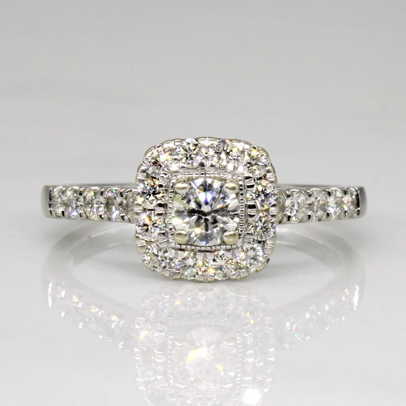 Grab Exquisite Jewelry At The Lowest Prices Diamond Halo Engagement 14k Ring | 0.61ctw | SZ 7 | Grab Exquisite Jewelry At The Lowest Prices Diamond Halo Engagement 14k Ring | 0.61ctw | SZ 7 |