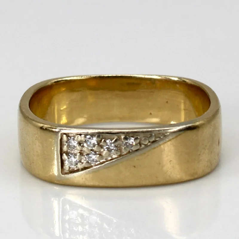 Modern Statement Jewelry For Bold Styling Diamond Soft Square 10k Ring | 0.04ctw | SZ 7 | Modern Statement Jewelry For Bold Styling Diamond Soft Square 10k Ring | 0.04ctw | SZ 7 |