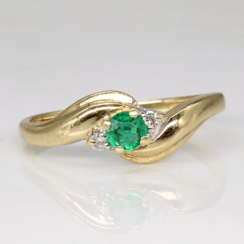 Discounted Jewelry For A Glamorous Look Three Stone Emerald & Diamond Ring | 0.11ct, 0.02ctw | SZ 6 | Discounted Jewelry For A Glamorous Look Three Stone Emerald & Diamond Ring | 0.11ct, 0.02ctw | SZ 6 |
