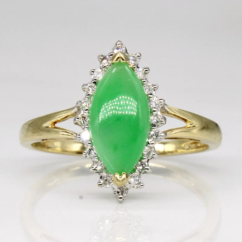 Your Dream Jewelry At Dream Prices Jade & Diamond Halo Ring | 1.70ct, 0.10ctw | SZ 9 | Your Dream Jewelry At Dream Prices Jade & Diamond Halo Ring | 1.70ct, 0.10ctw | SZ 9 |