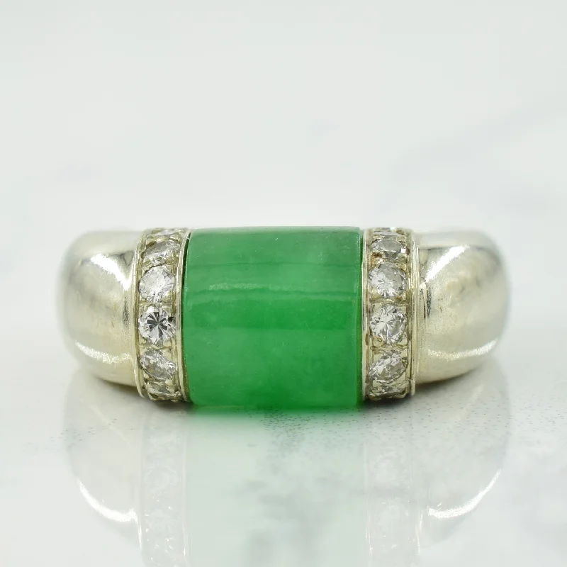 Affordable Luxury Jewelry For Every Occasion Jadeite & Diamond Ring | 5.00ct, 0.36ctw | SZ 6.5 |
