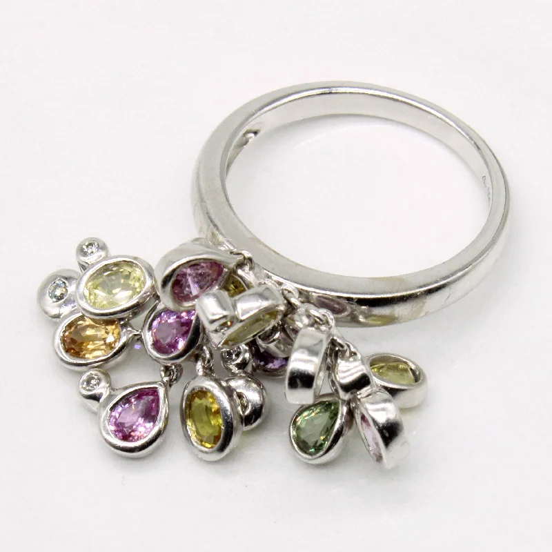 Exclusive Online Jewelry Sale – Don't Wait Multi Colour Sapphire & Diamond Charm Ring | 3.00ctw, 0.05ctw | SZ 6.5 | Exclusive Online Jewelry Sale – Don't Wait Multi Colour Sapphire & Diamond Charm Ring | 3.00ctw, 0.05ctw | SZ 6.5 |