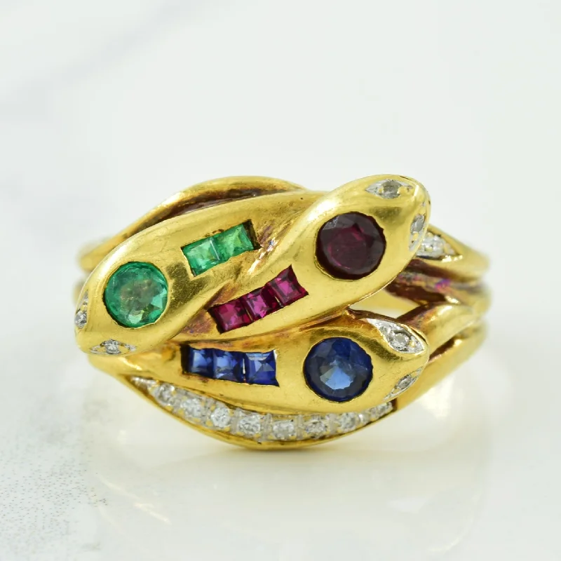 Shop Trending Jewelry With Exclusive Savings Multi Gemstone & Diamond Snake Ring | 0.40ctw, 0.06ctw | SZ 6.5 | Shop Trending Jewelry With Exclusive Savings Multi Gemstone & Diamond Snake Ring | 0.40ctw, 0.06ctw | SZ 6.5 |