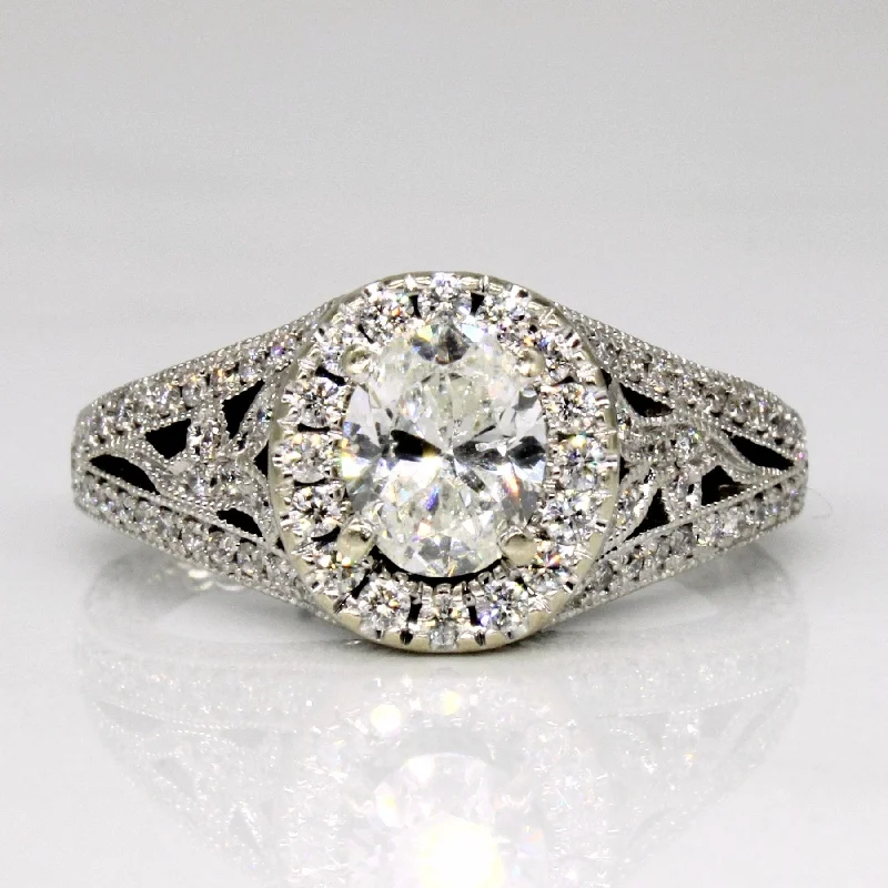 Jewelry Clearance – Final Chance To Save Big 'Neil Lane' Oval Cut Diamond Halo 14k Ring | 0.68ct, 0.84ctw | SZ 5|
