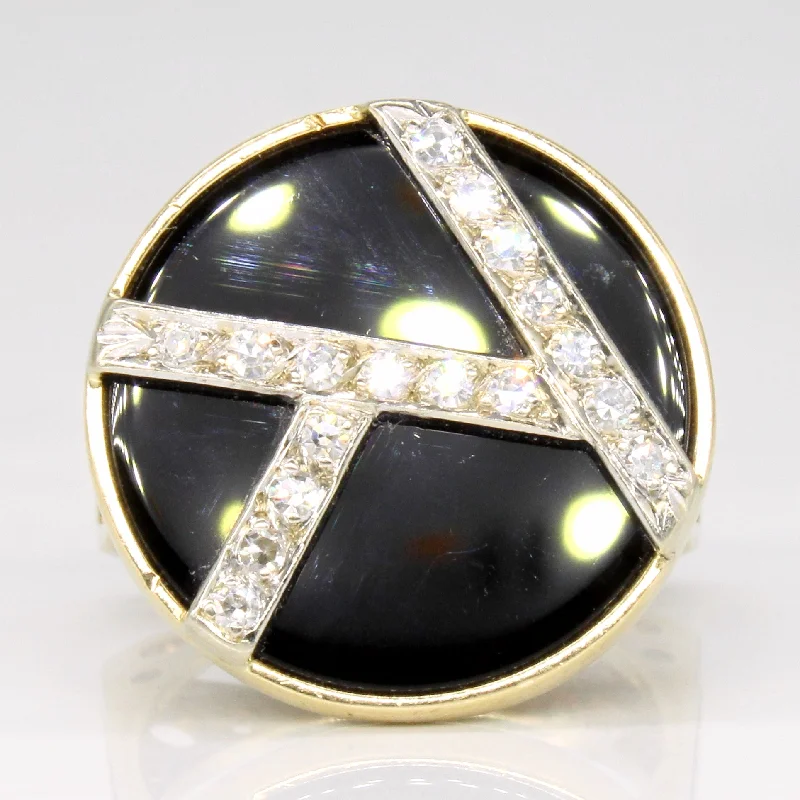 Stunning Statement Jewelry, Unbeatable Discounts Onyx & Diamond Cocktail Ring | 5.00ct, 0.20ctw | SZ 7.25 | Stunning Statement Jewelry, Unbeatable Discounts Onyx & Diamond Cocktail Ring | 5.00ct, 0.20ctw | SZ 7.25 |