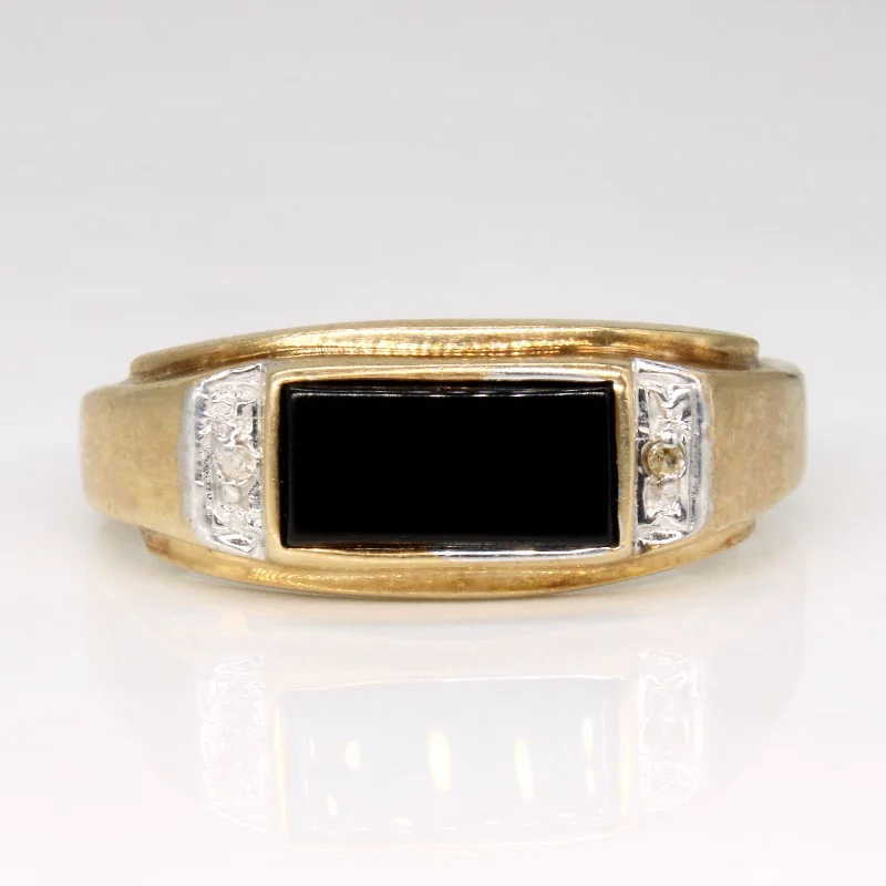 Shop Stylish Jewelry Now And Save Big Onyx & Diamond Ring | 0.78ct, 0.01ctw | SZ 11.5 | Shop Stylish Jewelry Now And Save Big Onyx & Diamond Ring | 0.78ct, 0.01ctw | SZ 11.5 |