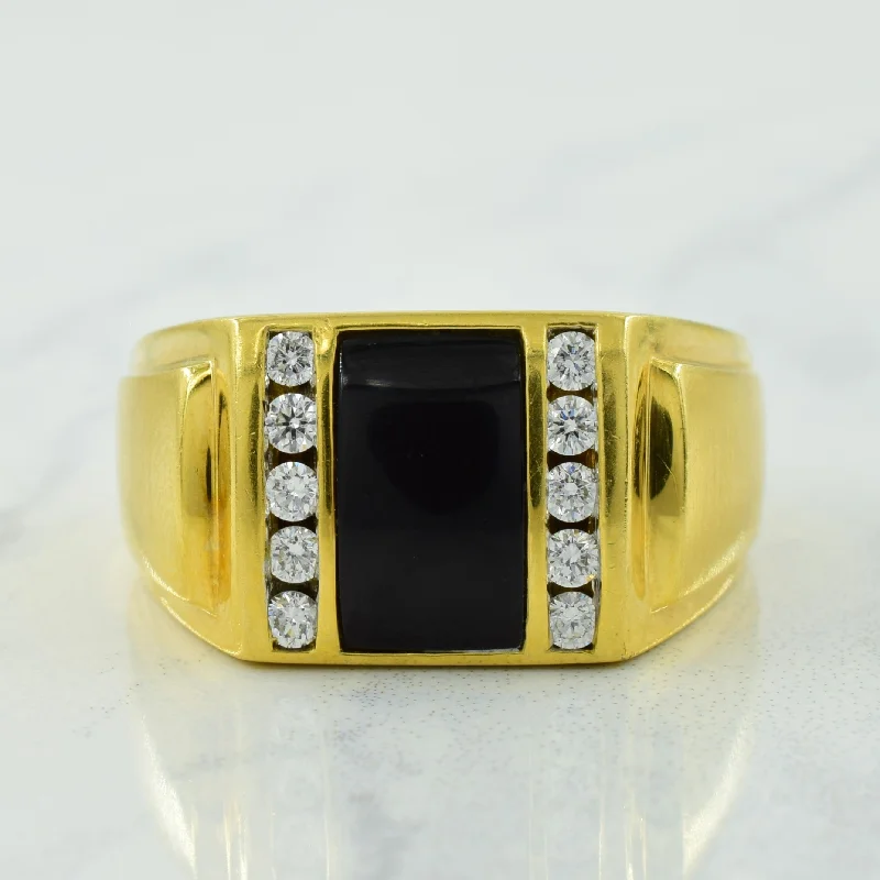 Exclusive Jewelry Offers – Sparkle For Less Onyx & Diamond Ring | 1.80ct, 0.30ctw | SZ 10 | Exclusive Jewelry Offers – Sparkle For Less Onyx & Diamond Ring | 1.80ct, 0.30ctw | SZ 10 |