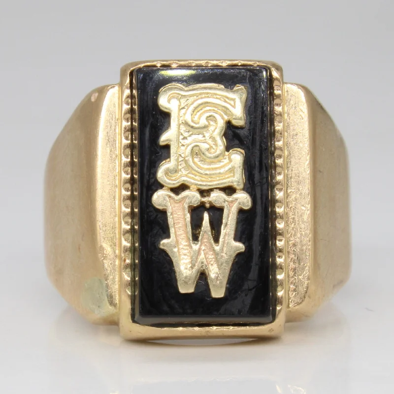 Bestselling Jewelry At Special Promotional Rates Onyx 'EW' Initial Ring | 2.50ct | SZ 8.5 | Bestselling Jewelry At Special Promotional Rates Onyx 'EW' Initial Ring | 2.50ct | SZ 8.5 |