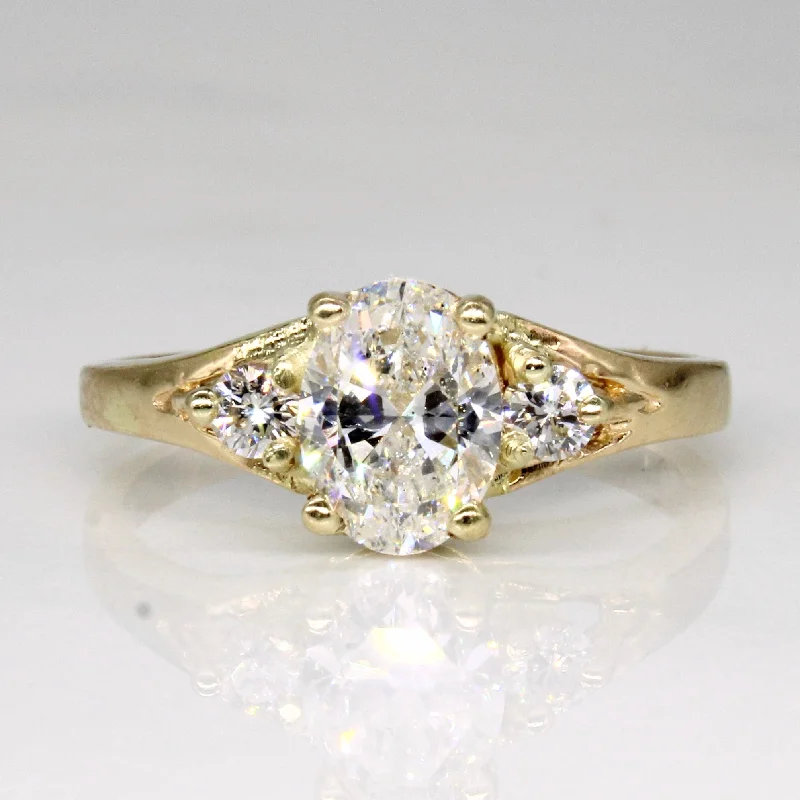 The Perfect Jewelry Piece At The Perfect Price Oval Cut Three Stone Diamond 14k Ring | 0.95ct, 0.14ctw | SZ 6.5 | The Perfect Jewelry Piece At The Perfect Price Oval Cut Three Stone Diamond 14k Ring | 0.95ct, 0.14ctw | SZ 6.5 |