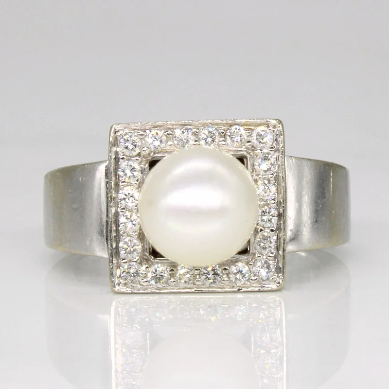 Jewelry Deals That Sparkle – Shop Today Pearl & Diamond Square Halo Set Ring | 0.20ctw | SZ 6.75 | Jewelry Deals That Sparkle – Shop Today Pearl & Diamond Square Halo Set Ring | 0.20ctw | SZ 6.75 |