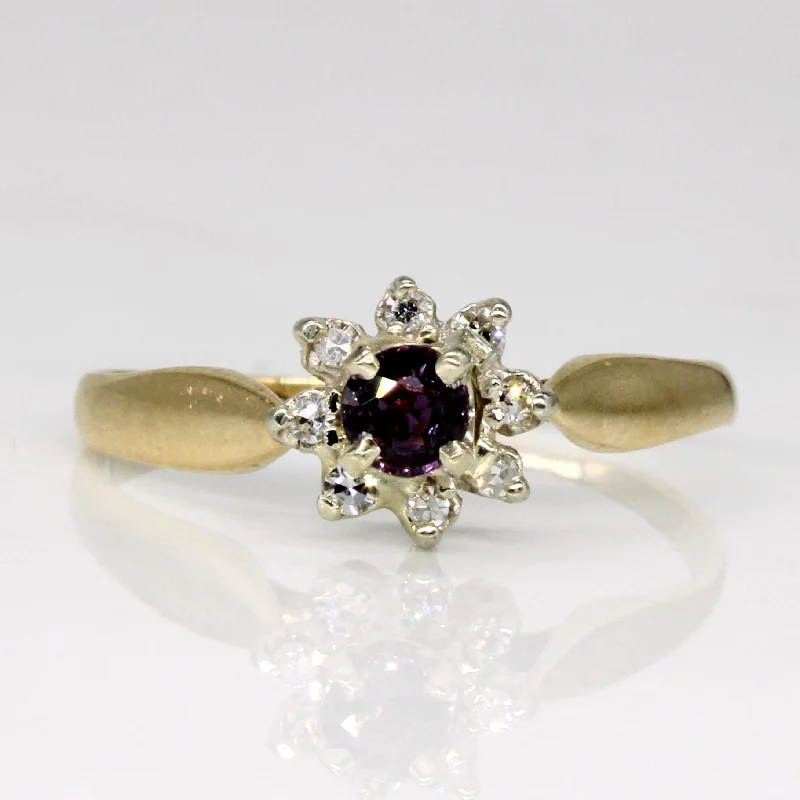 Upgrade Your Jewelry Collection For Less Purple Sapphire & Diamond Halo Ring | 0.22ct, 0.08ctw | SZ 9 | Upgrade Your Jewelry Collection For Less Purple Sapphire & Diamond Halo Ring | 0.22ct, 0.08ctw | SZ 9 |