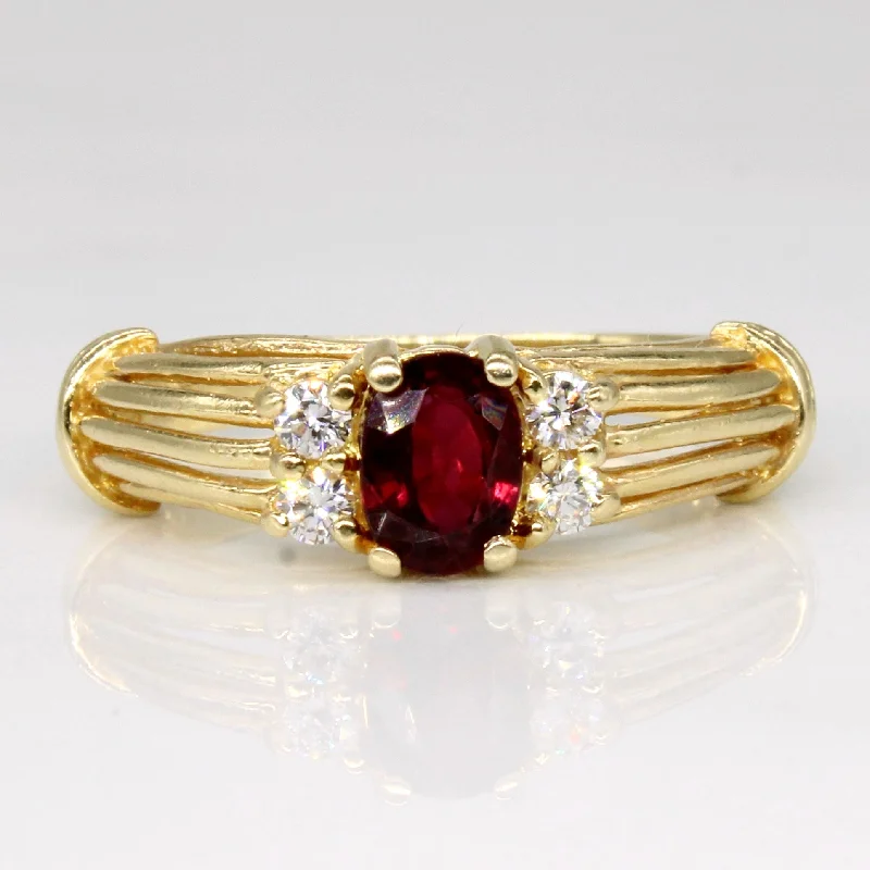 High-End Jewelry, Now More Affordable Than Ever Ruby & Diamond Cocktail 14k Ring | 0.45ct, 0.12ctw | SZ 5.5 | High-End Jewelry, Now More Affordable Than Ever Ruby & Diamond Cocktail 14k Ring | 0.45ct, 0.12ctw | SZ 5.5 |