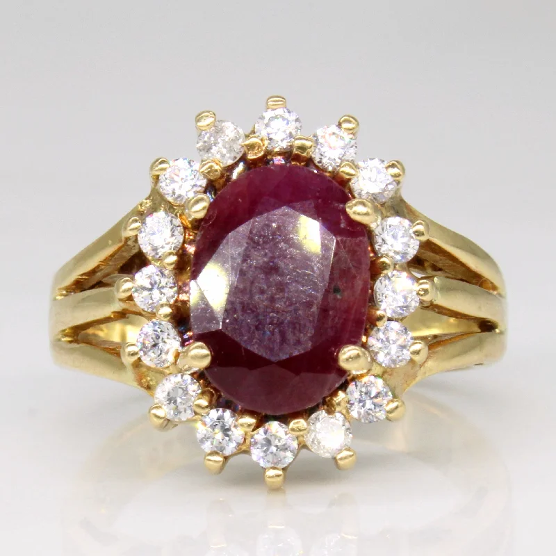 Seasonal Jewelry Deals – Elevate Your Style Ruby & Diamond Halo Cocktail Ring | 2.50ct, 0.40ctw | SZ 6.75 | Seasonal Jewelry Deals – Elevate Your Style Ruby & Diamond Halo Cocktail Ring | 2.50ct, 0.40ctw | SZ 6.75 |
