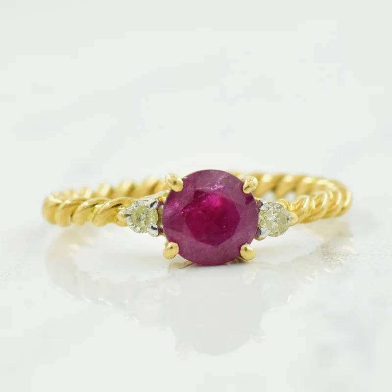 Get The Sparkle You Love At Prices You Adore Ruby & Diamond Ring | 0.65ct, 0.04ctw | SZ 3.5 |