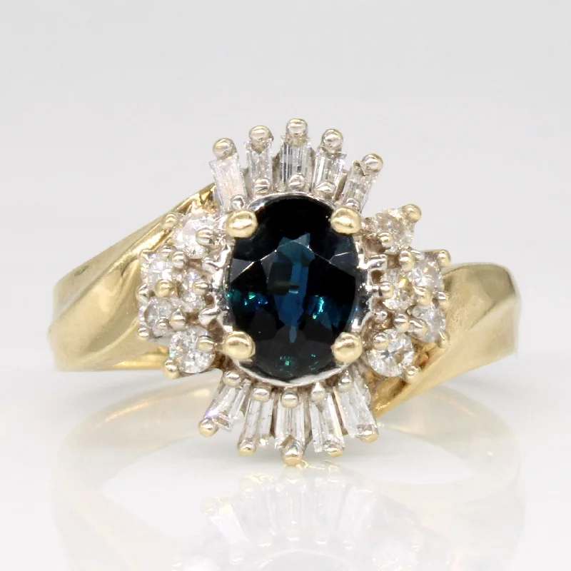 Sparkle On A Budget – Fine Jewelry For Less Sapphire & Diamond Halo Cocktail Ring | 0.85ct, 0.38ctw | SZ 6.5 | Sparkle On A Budget – Fine Jewelry For Less Sapphire & Diamond Halo Cocktail Ring | 0.85ct, 0.38ctw | SZ 6.5 |