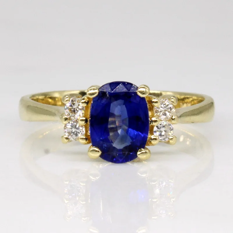 Affordable Elegance – Special Jewelry Sale Now Live Synthetic Sapphire & Diamond 14k Ring | 0.76ct, 0.10ctw | SZ 5.25 | Affordable Elegance – Special Jewelry Sale Now Live Synthetic Sapphire & Diamond 14k Ring | 0.76ct, 0.10ctw | SZ 5.25 |