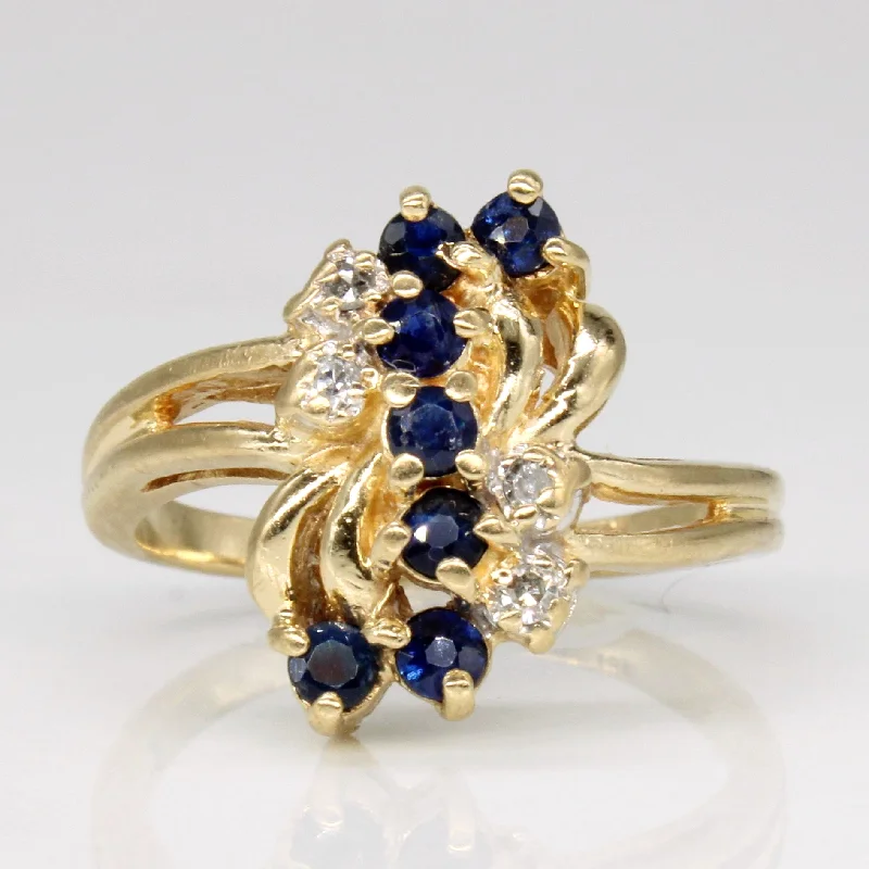 Exclusive Gemstone Jewelry At Special Prices Sapphire & Diamond Waterfall Ring | 0.28ctw, 0.02ctw | SZ 5 |