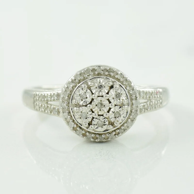 Shop High-Quality Jewelry At Jaw-Dropping Discounts Sterling Silver Cluster Diamond Ring | 0.04ctw | SZ 7.25 | Shop High-Quality Jewelry At Jaw-Dropping Discounts Sterling Silver Cluster Diamond Ring | 0.04ctw | SZ 7.25 |
