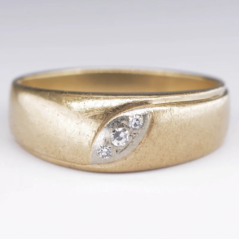 Elegant Rose Gold Jewelry For A Stylish Touch Two Tone Three Stone Diamond Ring | 0.045ctw | SZ 11.75 | Elegant Rose Gold Jewelry For A Stylish Touch Two Tone Three Stone Diamond Ring | 0.045ctw | SZ 11.75 |