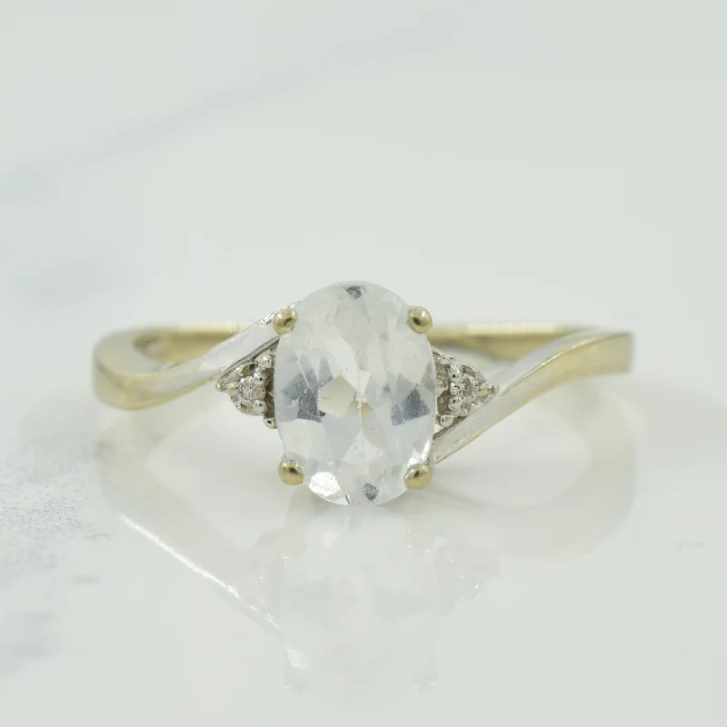 Everyday Jewelry Essentials Now On Sale White Topaz & Diamond Bypass Ring | 0.90ct, 0.01ctw | SZ 5.25 | Everyday Jewelry Essentials Now On Sale White Topaz & Diamond Bypass Ring | 0.90ct, 0.01ctw | SZ 5.25 |