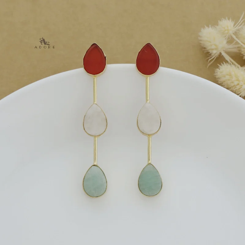 Maroon + Moon Stone + Amazonite Green