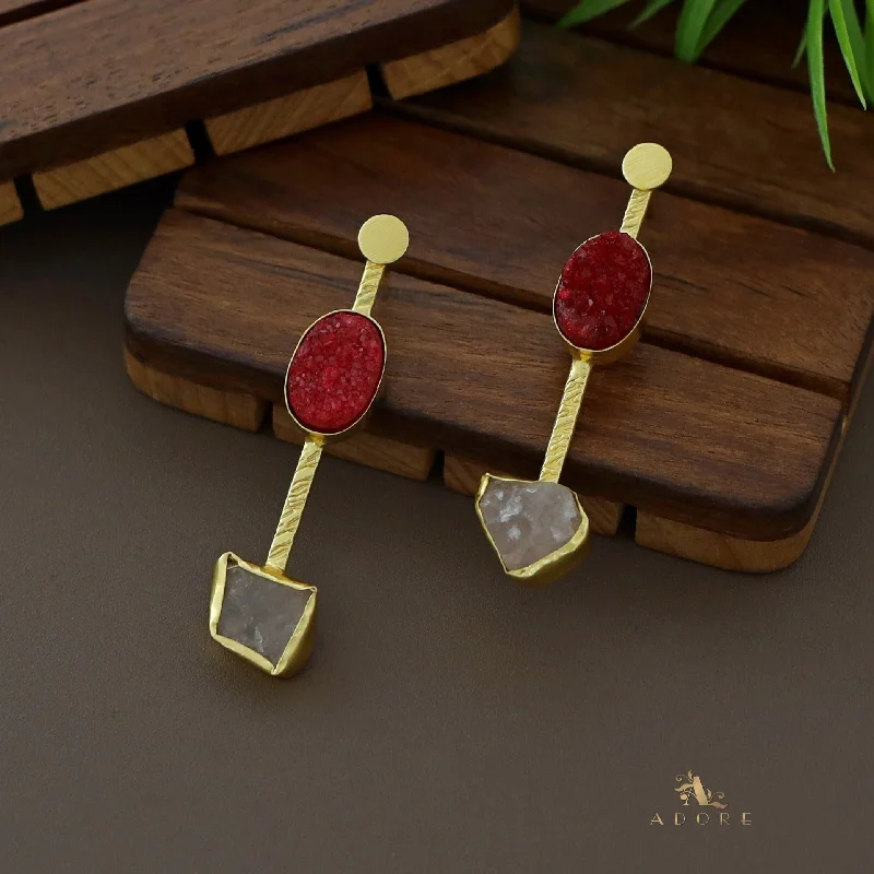 Flash Sale On Stunning Jewelry – Limited Stock Available Amelia Golden Coin Textured Stick Raw Stone Earring Flash Sale On Stunning Jewelry – Limited Stock Available Amelia Golden Coin Textured Stick Raw Stone Earring