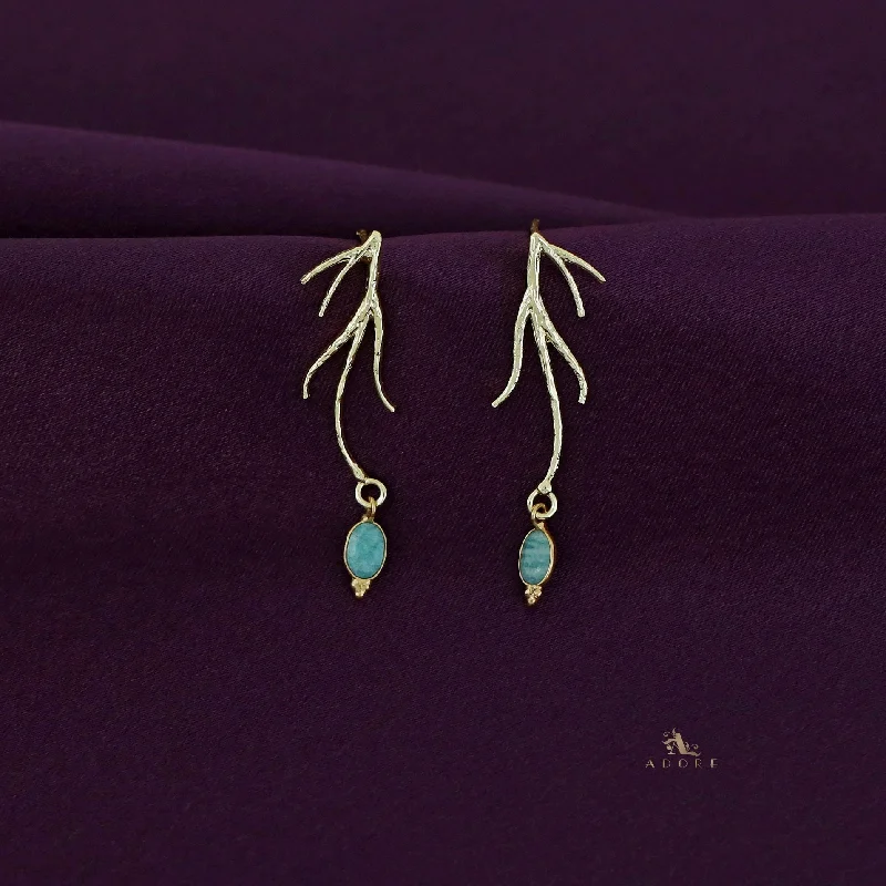 Angara Glossy Branchy Root Earring