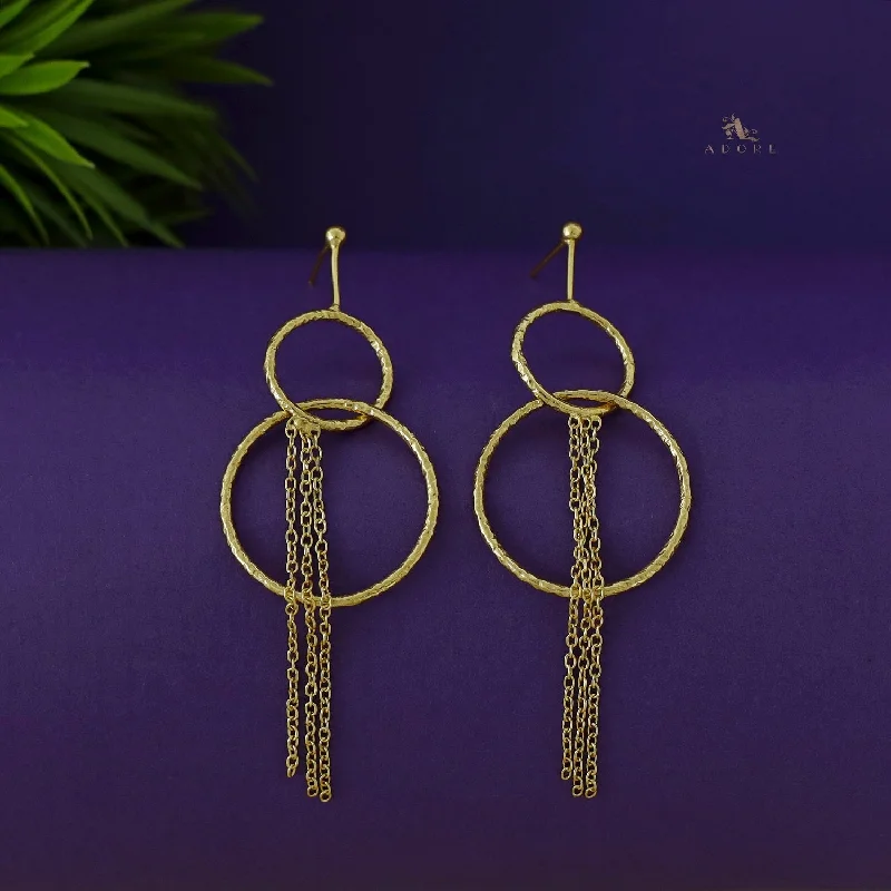 Trending Jewelry Now Available At Exclusive Prices Arielle Dual Golden Hammered Circle Chain Earring Trending Jewelry Now Available At Exclusive Prices Arielle Dual Golden Hammered Circle Chain Earring