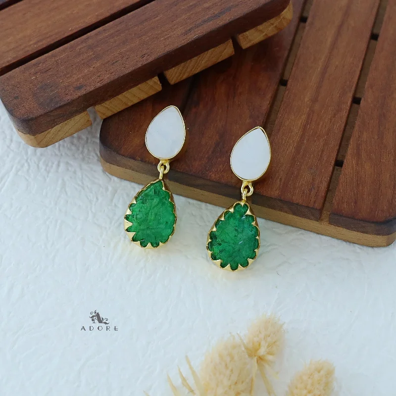 Exclusive Jewelry Sale – Limited-Time Discounts Dual Drop MOP Dyed Stone Earring
