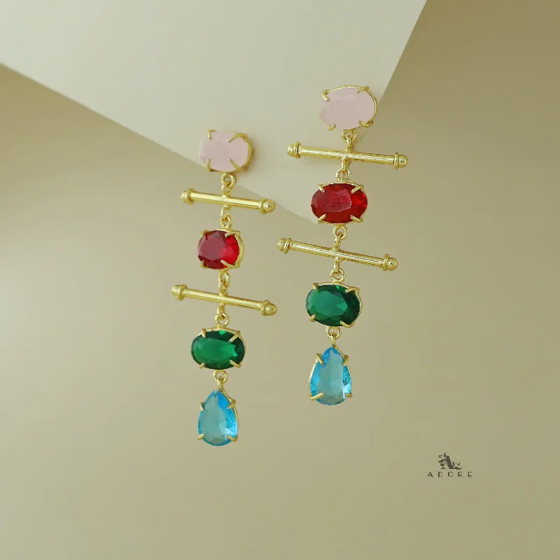 Must-Have Jewelry At Unbelievable Discounts Dual Golden Stick And Oval Drop Glossy Earring Must-Have Jewelry At Unbelievable Discounts Dual Golden Stick And Oval Drop Glossy Earring