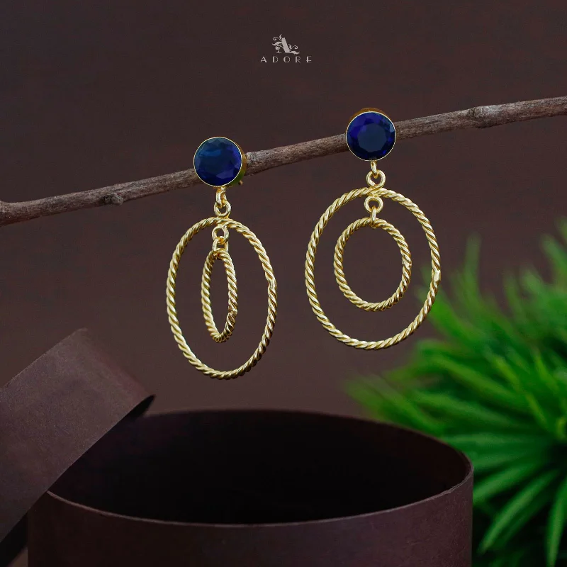 Dual Golden Twisted Round Glossy Earring