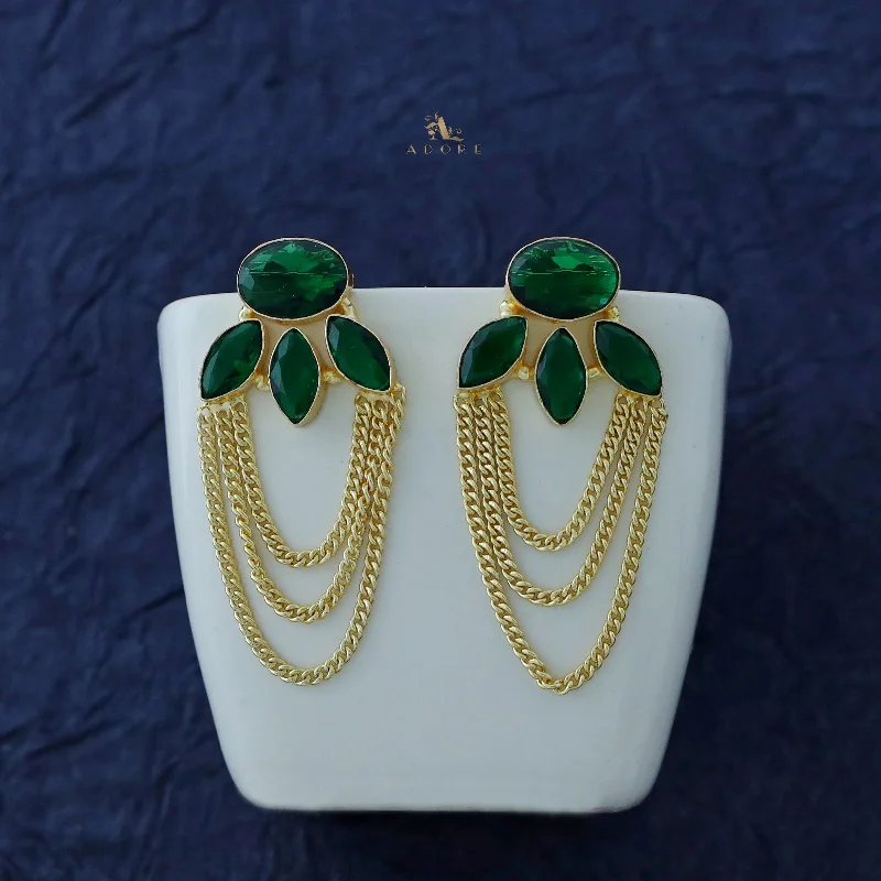 Buy More, Save More On Stunning Jewelry Pieces Glossy Oval Tri Leaf Chain Earring